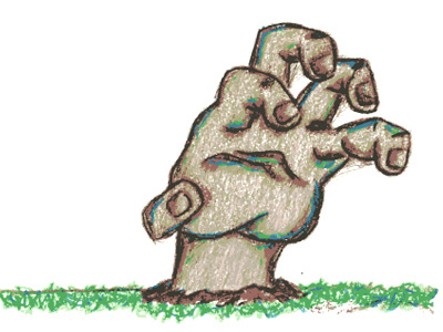 Hand doodle hand illustration pastels zombie