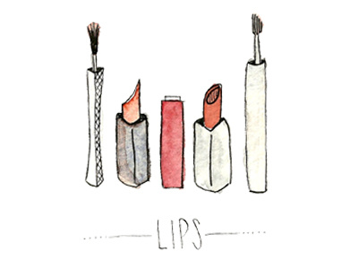 Lips illustration kiss lips lipstick watercolor