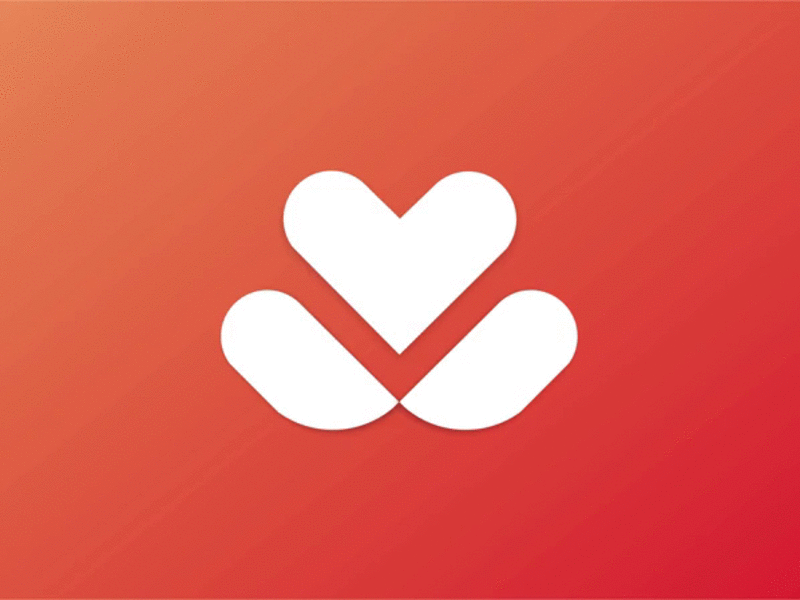 Flower Of Love circle concept golden ratio icon logo design