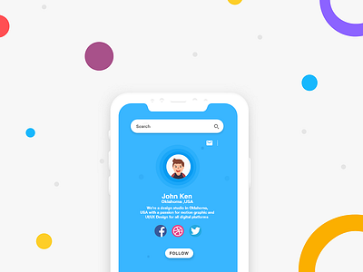 Profil Page - iOS app color design material mobile mobile app ui uiux uplabs ux ux design wireframe