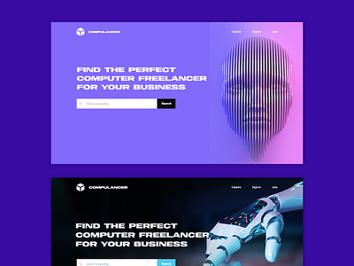 Computer Freelancer Website Hero Image Designs