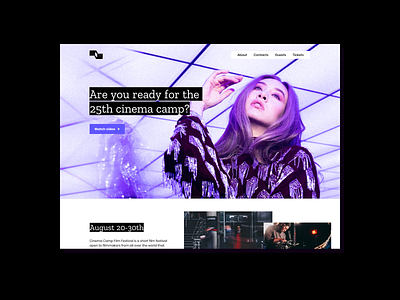 Landing page for the cinema camp camp cinema cinemagraph fashion landing landing design landing page landing page design landingpage movie movie art movies promo page video watch video