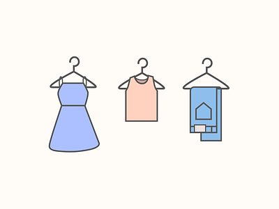hanging clothes clothes clothing cutesy design hanging iconography icons illustration sketch