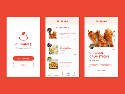 dumpling - early UI cooking design dumpling sketch ui ux