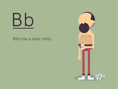 billy has a beer belly alphabet b beer belly character fabian delaflor illustration illustrator