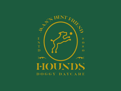 Hounds doggy daycare branding graphic design logos typography