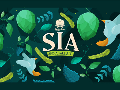 IPA Label beer beer can beer label bird can cute design flat hop hummingbird illustration illustrator ipa kawaii label vector