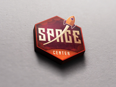 Space Center branding logo rocket space