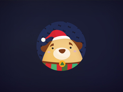 Just a christmas dog. christmas cute dog illustration