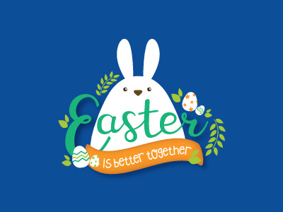 Easter is better together branding bunny celebration cute easter japan kawaii logo vector