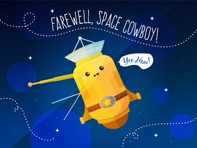 Goodbye Cassini cassini cute illustration illustrator kawaii nasa science space vector