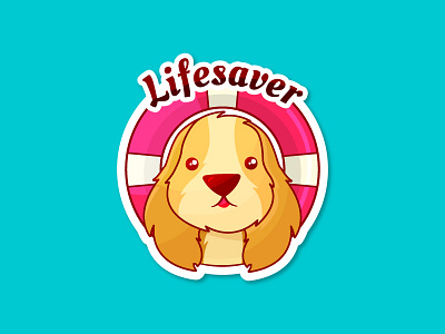 My Lifesaver cocker spaniel dog illustration lifesaver love pet sticker stickermule vector