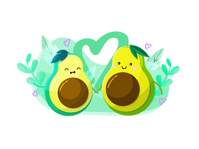 Avocado Love aguacate avocado character cute food illustration kawaii love