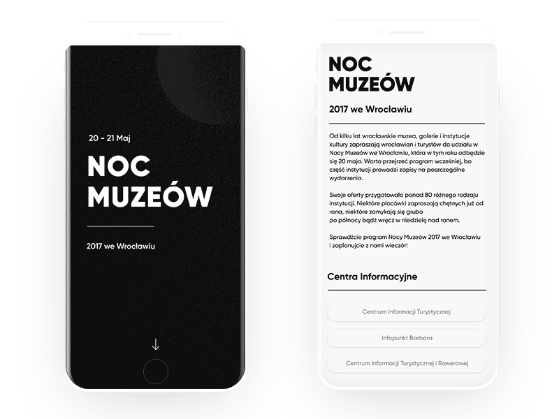 Noc Muzeów Koncept Mobile app appdesign design mobile muzeow noc ui ux web website wroclaw