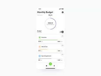 🌗Budget Tracking App - Dark Mode budget card dark dark mode design icon mobile app money motion motion design tracking ui ux