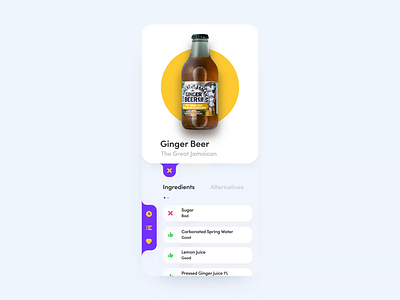 🍎Healthy Products - Food and Drink Scanner app barcode beer design drink food food scan icon mobile app motion design navbar navigation bar product scan ui ux