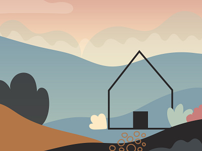 Illustration Practice with a House theme design gradients house illustration practice soft colors vector wacom