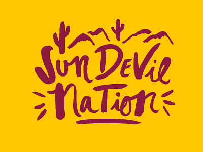 Sun Devil Nation brush lettering hand lettering