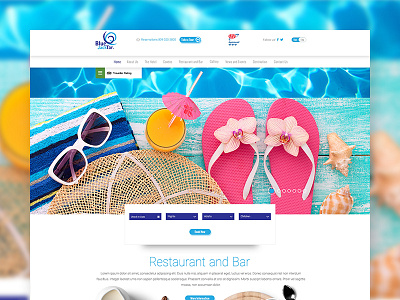 Blue JackTar Hotel & Golf Website Proposal clean dominican republic hotel ui design web