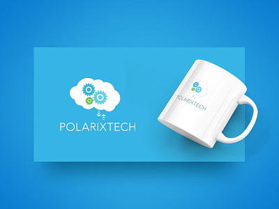 Polarixtech Logo Design brain of clouds design dominican republic logo