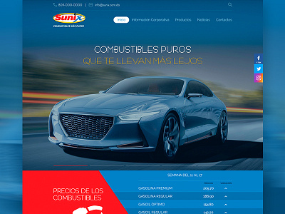 Sunix Gas Station Website Proposal clean dominican republic gas station ui design web