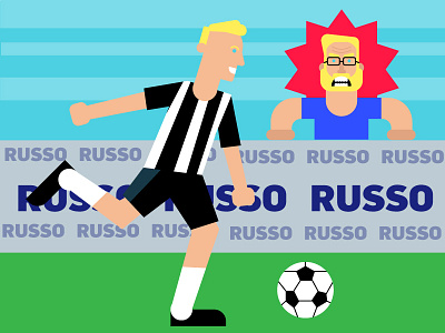 The Russian Brothers angry brothers characther football funny illustration
