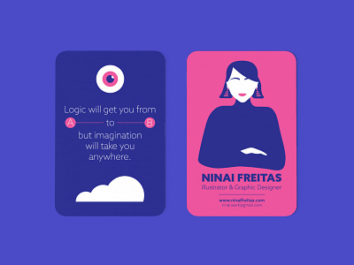 Ninai Branding business cards color flat illustration pop vector