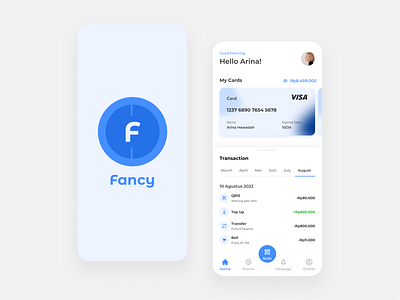 Fancy - Your Financial Control blue design fianancial app graphic design illustration mobile app mobile apps money product design transaction ui uiux ux