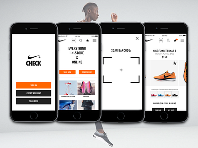 "Nike Check" App Concept mobile nike ui