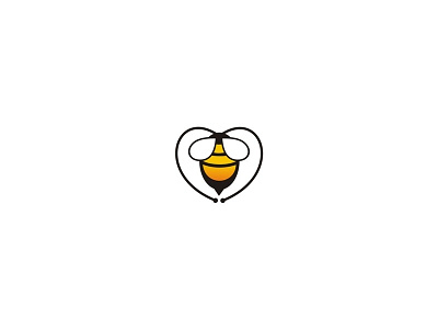 Bee Love animal bee icon logo love nature unique