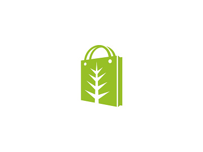 Eco Shop bag clean green leaf logo nature shop unique