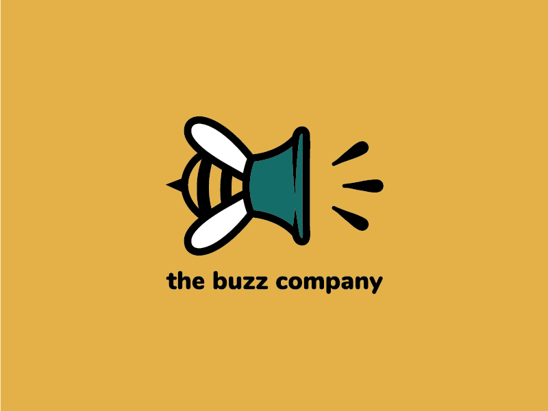 The Buzz Company Logo Design digital marketing bee buzz logo design logo