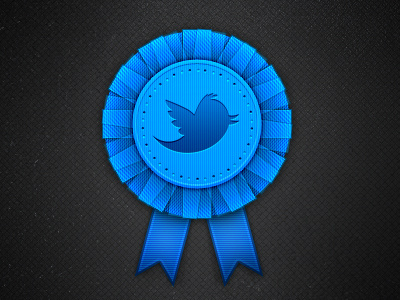 Twitter Ribbon badge black blue icon ribbon texture twitter