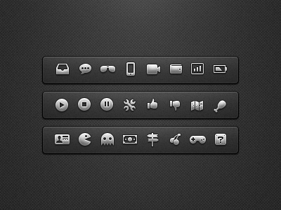 UI Icons 2 camera cart cloud coffee gear icons lightning location mail mini icons note search time trash ui