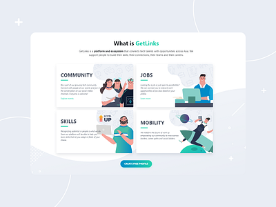 What is GetLinks branding design gradient illustration recruitment ui vector web