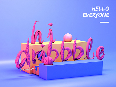 Hi dribbble c4d dribbble first thanks ui