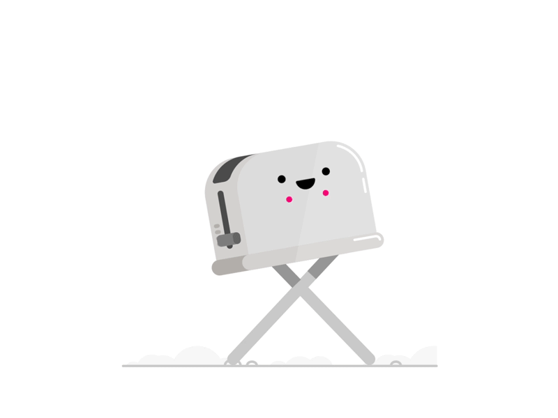 Mr Toaster burnt character cute food grey toast toaster walk cycle