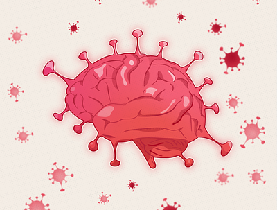 COVID Brain coronavirus covid19 design illustration