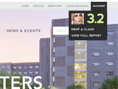 Arizona State University college design interface redesign web