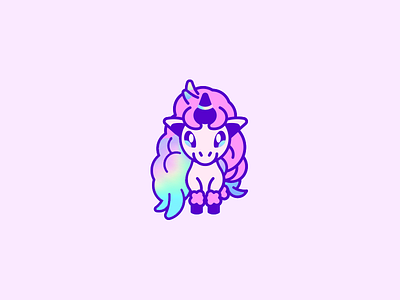 Galarian Ponyta - Holographic Sticker adobe design graphic holographic iconography illustration illustrator pokemon ponyta sticker stickermule