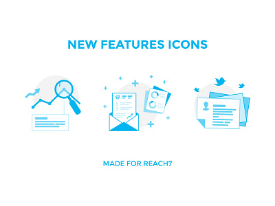 New Features Icons email graph icons newsletter stats twitter users