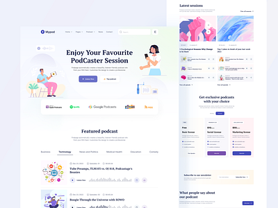 Podcast Streaming Landing Page Design