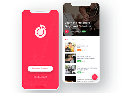 Learn Music App Design app design e learning iphonex ui ux