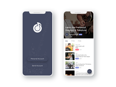 Learn Music App Design_Dark Version app design e learning iphonex music trending ui ux