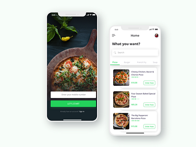 Restaurent App Concept - Daily UI #03 adobe xd app app design design fast food ios iphonex mobile app pizza restaurent ui ux