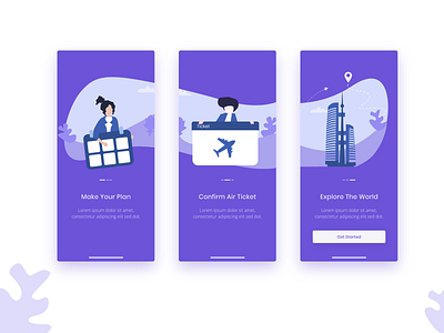 Tour plan onboard screen - Daily UI #05 app booking colorful design flat design illustration interface iphonex mobile app onboarding plan tour travel trending ui ux vector