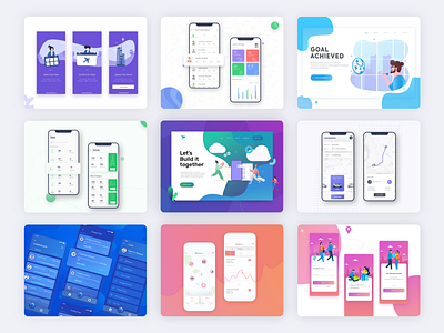 Through Back 2018 2018 adobe xd android app app design best 9 branding card design gradient illustration interface ios list mobile app trending typography ui ux vector