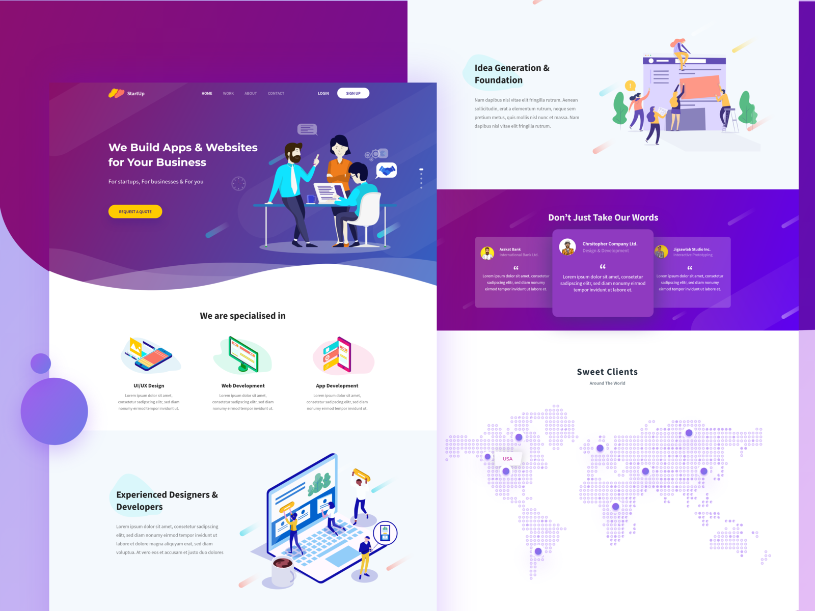 Startup Landing Page by TechCare™ Inc on Dribbble