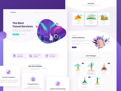 Travel agency landing page adobe xd booking branding design planning tour travel trending ui ux web
