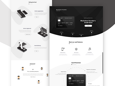 Landing Page_Credit Card adobe xd apply black blockchain credit card dark design illustraion security ui ux web design